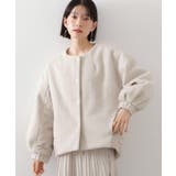 グレージュ(050) | 前後で印象が変わる ドッキングノーカラージャケット | THE SHOP TK