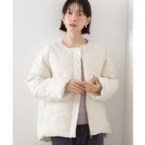 アイボリー(004) | きれいめにもカジュアルにも ノーカラーキルトジャケット | THE SHOP TK