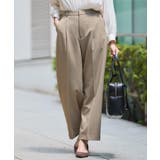 ベージュ(052) | 【美脚見え】タックワイドパンツ【セットアップ可】 | THE SHOP TK