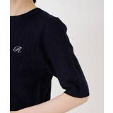 ワンポイント刺繍ケーブル半袖ニット【洗濯機OK】 | THE SHOP TK | 詳細画像17 