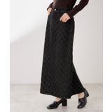 ブラック(019) | ジャカードデニムロングスカート【洗濯機OK】 | THE SHOP TK