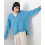 ブルー(091) | Vネックオーバーサイズニット | THE SHOP TK