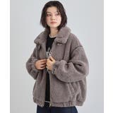 チャコールグレー(014) | マシュマロタッチ ボアボンバージャケット | THE SHOP TK