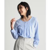 ブルー(091) | 【セレモニー/通勤】フロントタックブラウス | THE SHOP TK