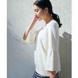 【接触冷感/体型カバー】7分袖フレアニット/洗濯機OK/ＵＶケア | THE SHOP TK | 詳細画像3 