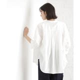 【体型カバー】6分袖バックシャーリングシャツ/洗える | THE SHOP TK | 詳細画像4 