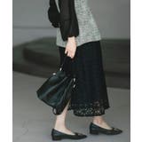 ブラック(019) | 【ONOFF活躍／セレモニー】刺繍レーススカート／洗える | THE SHOP TK