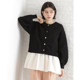 ブラック(019) | 布帛ドッキングメッシュカーデ | THE SHOP TK