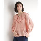 ピンク(071) | ラッフルカラーブラウス【洗濯機OK】 | THE SHOP TK