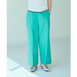 ミントグリーン(021) | 麻混ワイドパンツ【洗える】 | THE SHOP TK