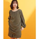 カーキ(027) | 【mizugiwa ラッシュガード】ギャザーチュニック 前後2WAY | THE SHOP TK