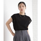 ブラック(019) | ラメシアーフレンチ袖トップス【セットUP可/洗濯機OK】 | THE SHOP TK