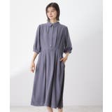 パープル(082) | 5分袖シャツワンピース【防シワ/吸水速乾/UVケア/洗濯機OK】 | THE SHOP TK