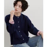 ネイビー(094) | 【洗濯機OK】もにゅ 袖配色カーディガン | THE SHOP TK