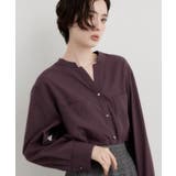 ブラウン(044) | 【刻みネックですっきり見え】Wポケット金ボタンシャツ | THE SHOP TK
