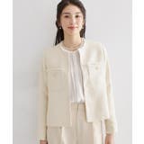 アイボリー(004) | ツイードノーカラージャケット | THE SHOP TK