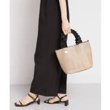 ベージュ(052) | 雑材フリルハンドルトートバッグ | THE SHOP TK