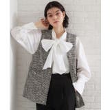 【通勤・セレモニー】タックボウタイブラウス | THE SHOP TK | 詳細画像1 