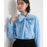 ブルー(091) | 【通勤・セレモニー】タックボウタイブラウス | THE SHOP TK