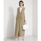 ピンクベージュ(053) | 【セレモニーにもカジュアルにも】Vネックオールインワン | THE SHOP TK