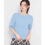 ブルー(091) | 【POLO BCS 別注】5分袖ケーブルニット | THE SHOP TK