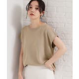ベージュ(052) | 【S XL ひんやりタッチ】多機能フレンチスリーブニット | THE SHOP TK