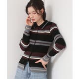 ブラック(319) | 衿付マルチボーダーニット | THE SHOP TK