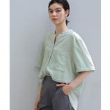 【M-XL/刻みネックですっきり見え】Wポケット金ボタン 5分袖シャツ | THE SHOP TK | 詳細画像1