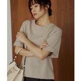 【二の腕カバーに】さらり麻調メッシュ5分袖ブラウス | THE SHOP TK | 詳細画像4 