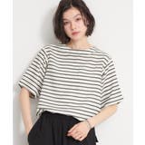 アイボリー(304) | 【二の腕カバーに】さらり麻調メッシュ5分袖ブラウス | THE SHOP TK