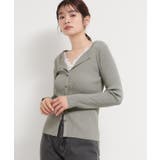 グレー(012) | レースレイヤードリブニット | THE SHOP TK