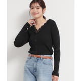 ブラック(019) | レースレイヤードリブニット | THE SHOP TK