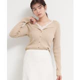 ベージュ(052) | レースレイヤードリブニット | THE SHOP TK