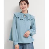 サックスブルー(090) | エアリーフリルブラウス | THE SHOP TK