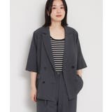 【セットアップ可】麻調ダブルブレスト 6分袖ジャケット | THE SHOP TK | 詳細画像7 