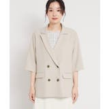 【セットアップ可】麻調ダブルブレスト 6分袖ジャケット | THE SHOP TK | 詳細画像15 