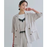 【セットアップ可】麻調ダブルブレスト 6分袖ジャケット | THE SHOP TK | 詳細画像3 