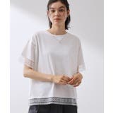 オフホワイト(003) | 【インせず着られる】モチーフレース切替Tシャツ | THE SHOP TK