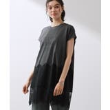 スミクロ(018) | レース切替 ロングTシャツ | THE SHOP TK