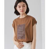 キャメルブラウン(041) | オーガンジー刺繍Tシャツ | THE SHOP TK