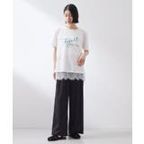 【ひんやり/人気アイテム】レイヤードスタイルに 裾レースタンクトップ | THE SHOP TK | 詳細画像3