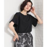 ブラック(019) | 【ひんやり/吸水速乾/UV】軽やかに揺れる シアーフレアスリーブTシャツ | THE SHOP TK