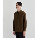 キャメルブラウン(041) | 【Made in JAPAN】播州織 ドビー千鳥シャツ | TAKEO KIKUCHI