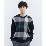 【Made in JAPAN】ビッグチェック＆スライドパズル柄 ニット | TAKEO KIKUCHI | 詳細画像13 