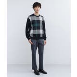 【Made in JAPAN】ビッグチェック＆スライドパズル柄 ニット | TAKEO KIKUCHI | 詳細画像15 