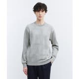 ライトグレー(411) | 【Made in JAPAN】ビッグチェック＆スライドパズル柄 ニット | TAKEO KIKUCHI