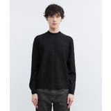 ブラック(019) | ハイゲージ モックネック ニット プルオーバー | TAKEO KIKUCHI