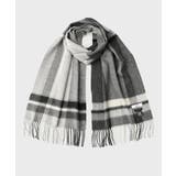 ブラック(219) | 【洗えるカシミヤ】 ピュアカシミヤ パネルチェックマフラー | TAKEO KIKUCHI