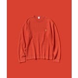オレンジ(067) | 【Air Palette Knit】ワンポイント カラーニット プルオーバー | TAKEO KIKUCHI