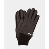 ブラウン(043) | スエード調ニットコンビ ウォッシャブルグローブ | TAKEO KIKUCHI